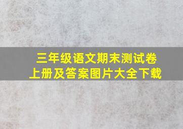 三年级语文期末测试卷上册及答案图片大全下载