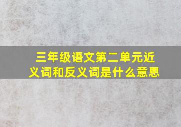 三年级语文第二单元近义词和反义词是什么意思