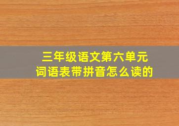 三年级语文第六单元词语表带拼音怎么读的