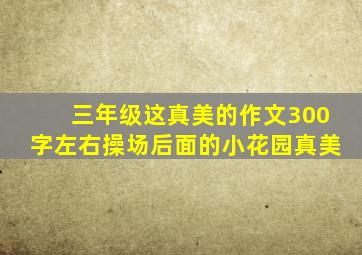 三年级这真美的作文300字左右操场后面的小花园真美