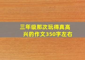 三年级那次玩得真高兴的作文350字左右