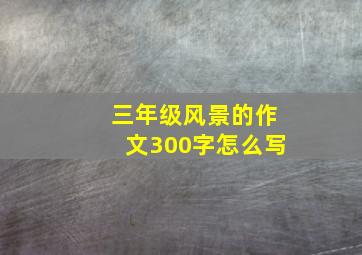 三年级风景的作文300字怎么写