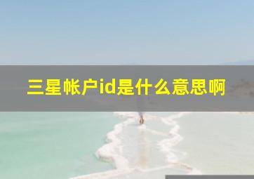 三星帐户id是什么意思啊