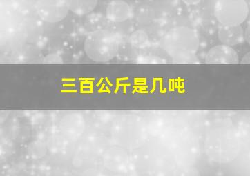 三百公斤是几吨