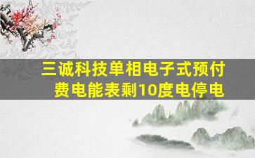 三诚科技单相电子式预付费电能表剩10度电停电