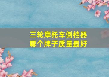 三轮摩托车倒档器哪个牌子质量最好