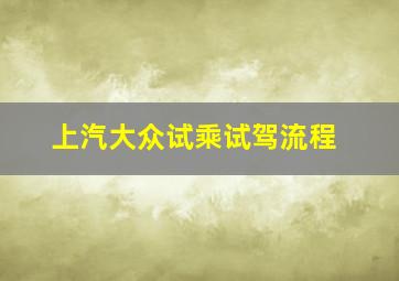 上汽大众试乘试驾流程