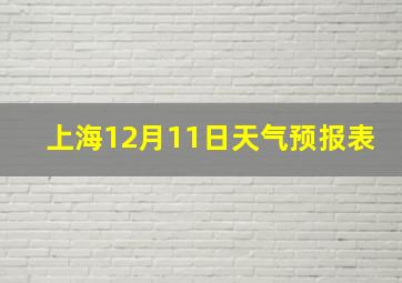 上海12月11日天气预报表