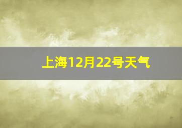 上海12月22号天气