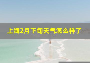 上海2月下旬天气怎么样了