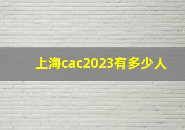 上海cac2023有多少人