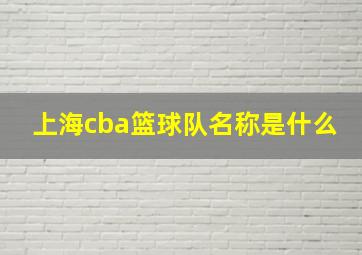 上海cba篮球队名称是什么