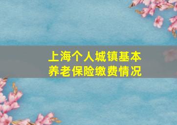 上海个人城镇基本养老保险缴费情况