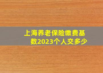 上海养老保险缴费基数2023个人交多少