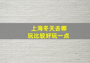 上海冬天去哪玩比较好玩一点