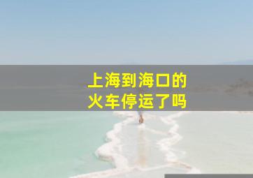 上海到海口的火车停运了吗