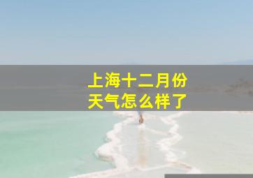 上海十二月份天气怎么样了