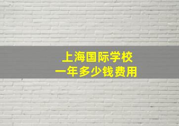 上海国际学校一年多少钱费用