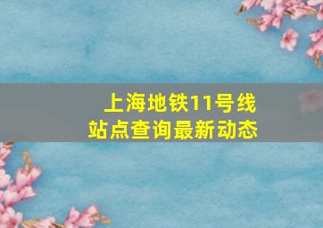 上海地铁11号线站点查询最新动态