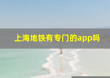 上海地铁有专门的app吗