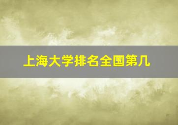 上海大学排名全国第几