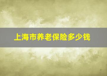 上海市养老保险多少钱