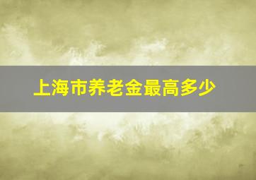 上海市养老金最高多少