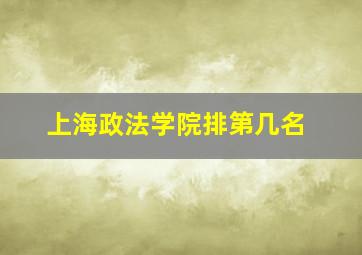 上海政法学院排第几名