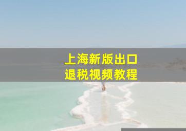 上海新版出口退税视频教程