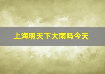 上海明天下大雨吗今天