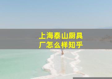 上海泰山厨具厂怎么样知乎