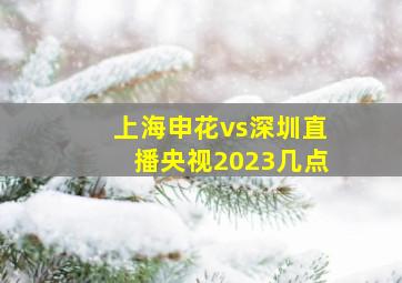 上海申花vs深圳直播央视2023几点