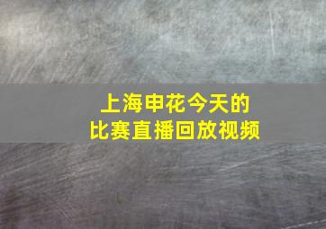 上海申花今天的比赛直播回放视频