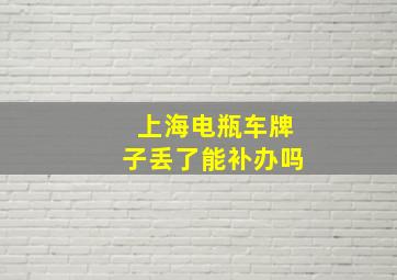 上海电瓶车牌子丢了能补办吗