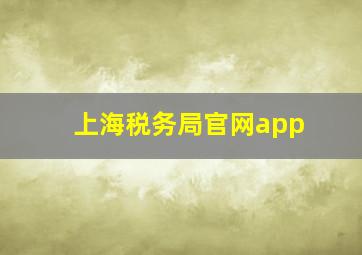 上海税务局官网app