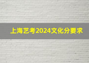 上海艺考2024文化分要求