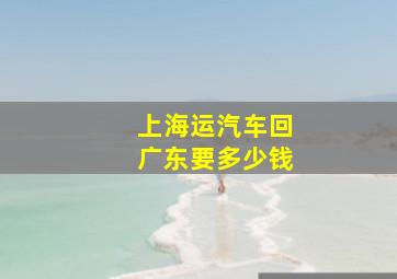 上海运汽车回广东要多少钱