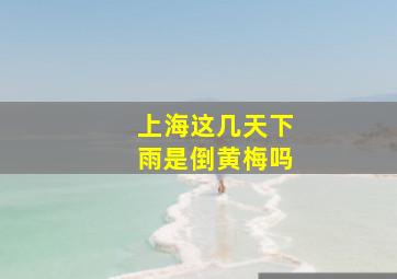 上海这几天下雨是倒黄梅吗