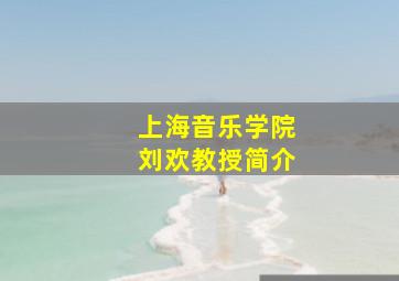 上海音乐学院刘欢教授简介