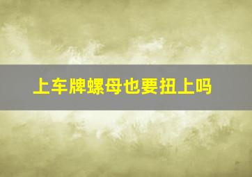 上车牌螺母也要扭上吗