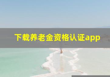 下载养老金资格认证app