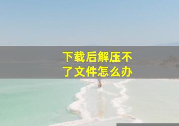 下载后解压不了文件怎么办