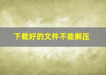 下载好的文件不能解压