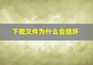 下载文件为什么会损坏