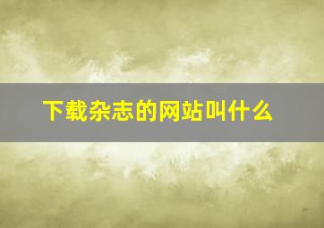 下载杂志的网站叫什么