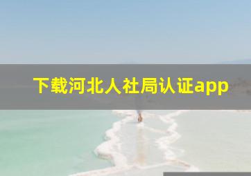 下载河北人社局认证app