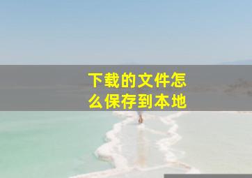 下载的文件怎么保存到本地