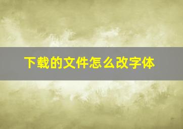 下载的文件怎么改字体