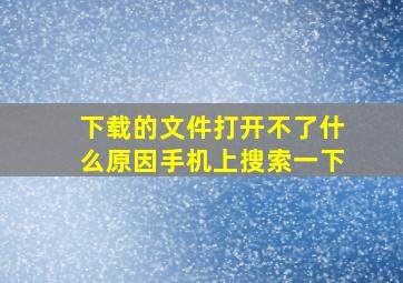 下载的文件打开不了什么原因手机上搜索一下