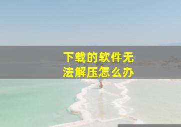 下载的软件无法解压怎么办